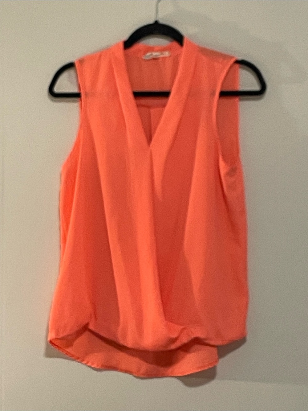 Hippie Rose Coral V-Neck Sleeveless Blouse. Item # 11460